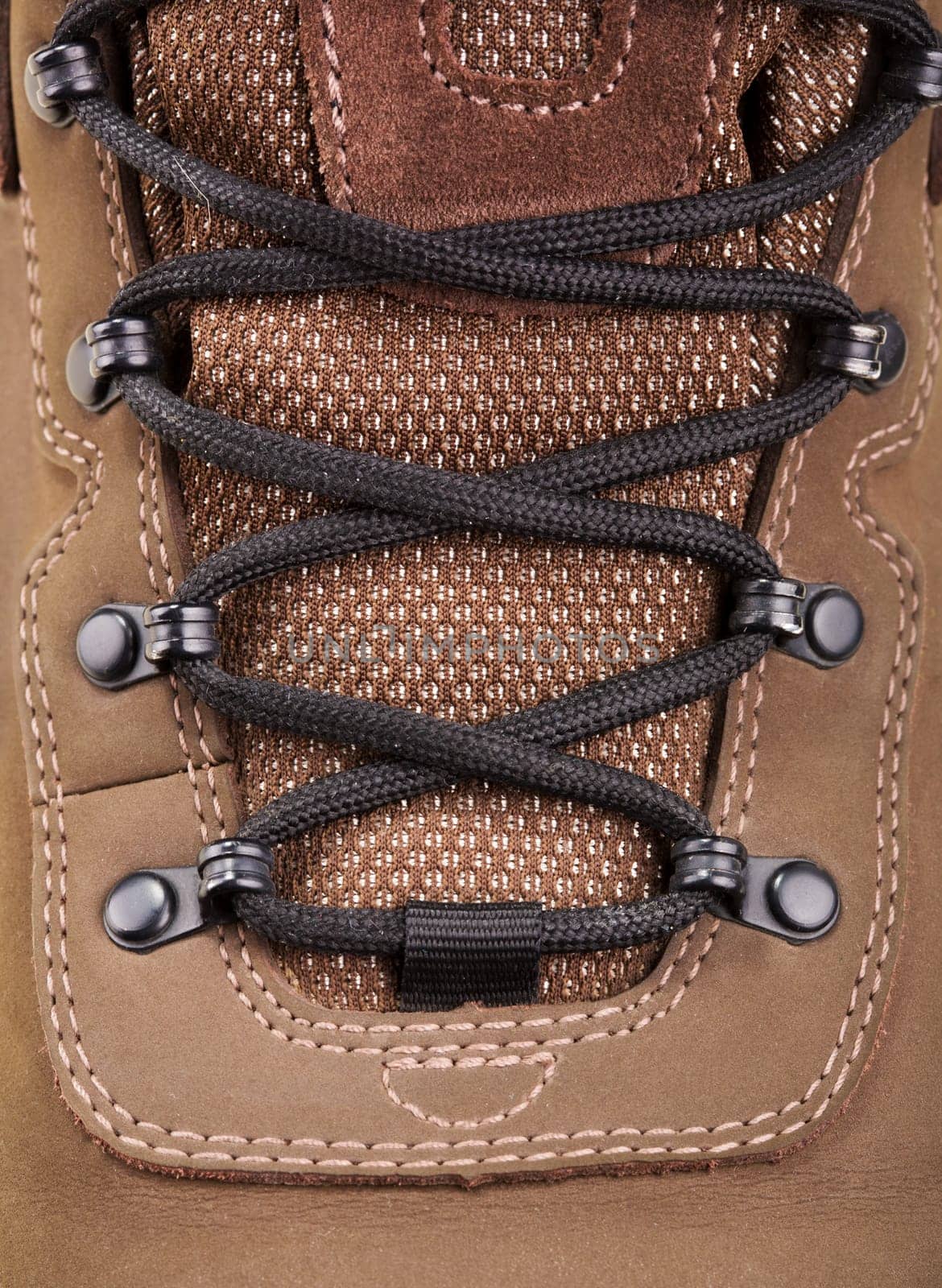 Closeup view of hiking boot
