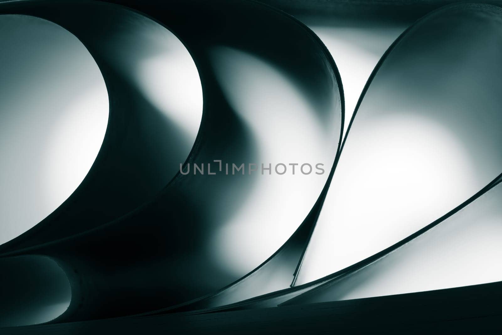 Dark abstract curves of paper sheets