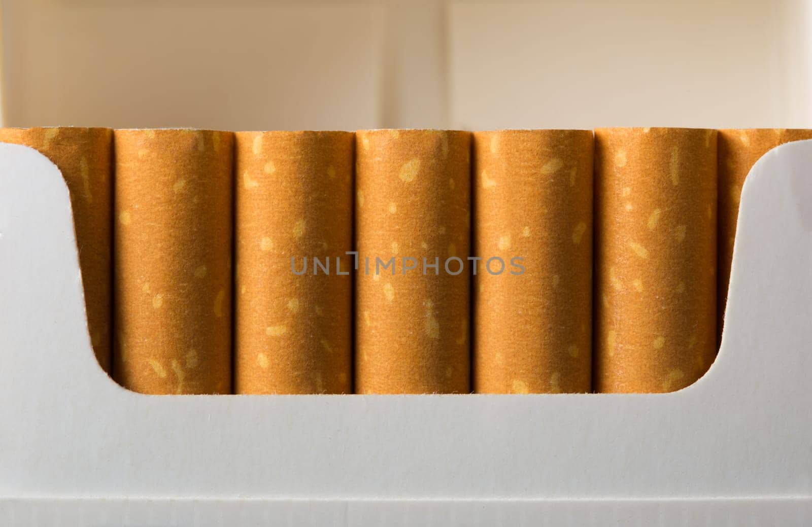 Close-up of cigarettes in pack