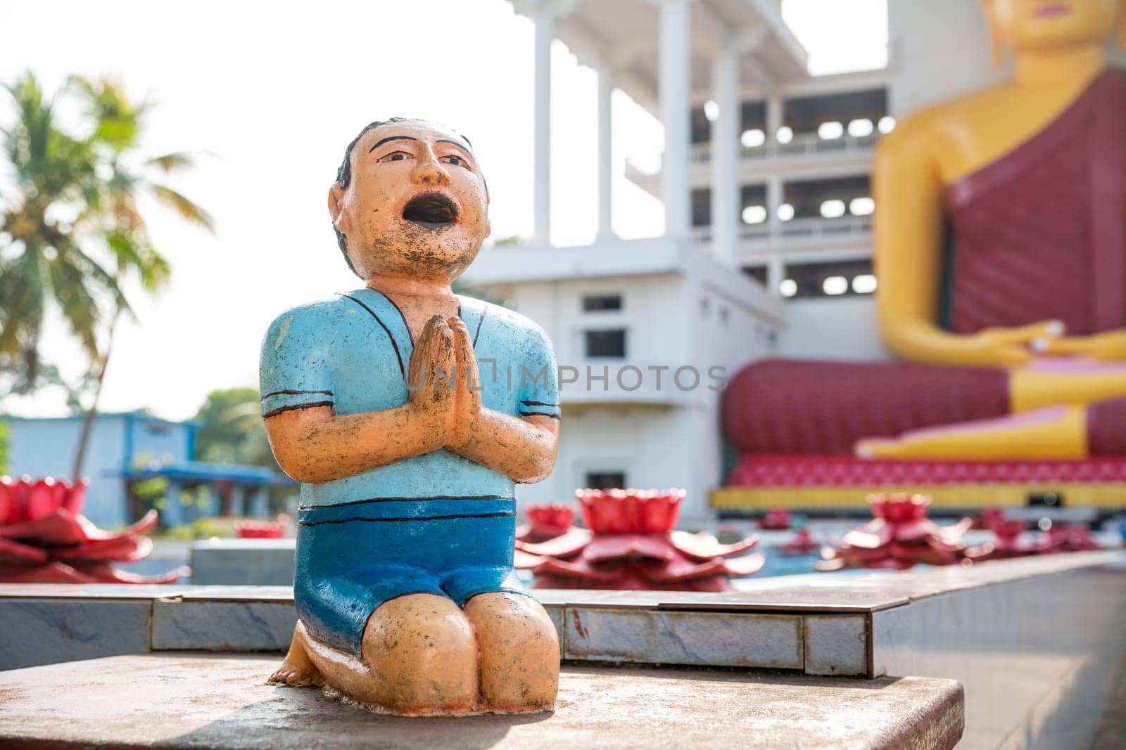Sri Lanka, ancient buddha statues in a temple. Ceylon, Unesco heritage. Asia culture, buddhism religion