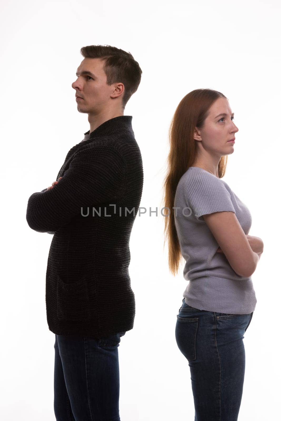 The couple turned away from each other in resentment