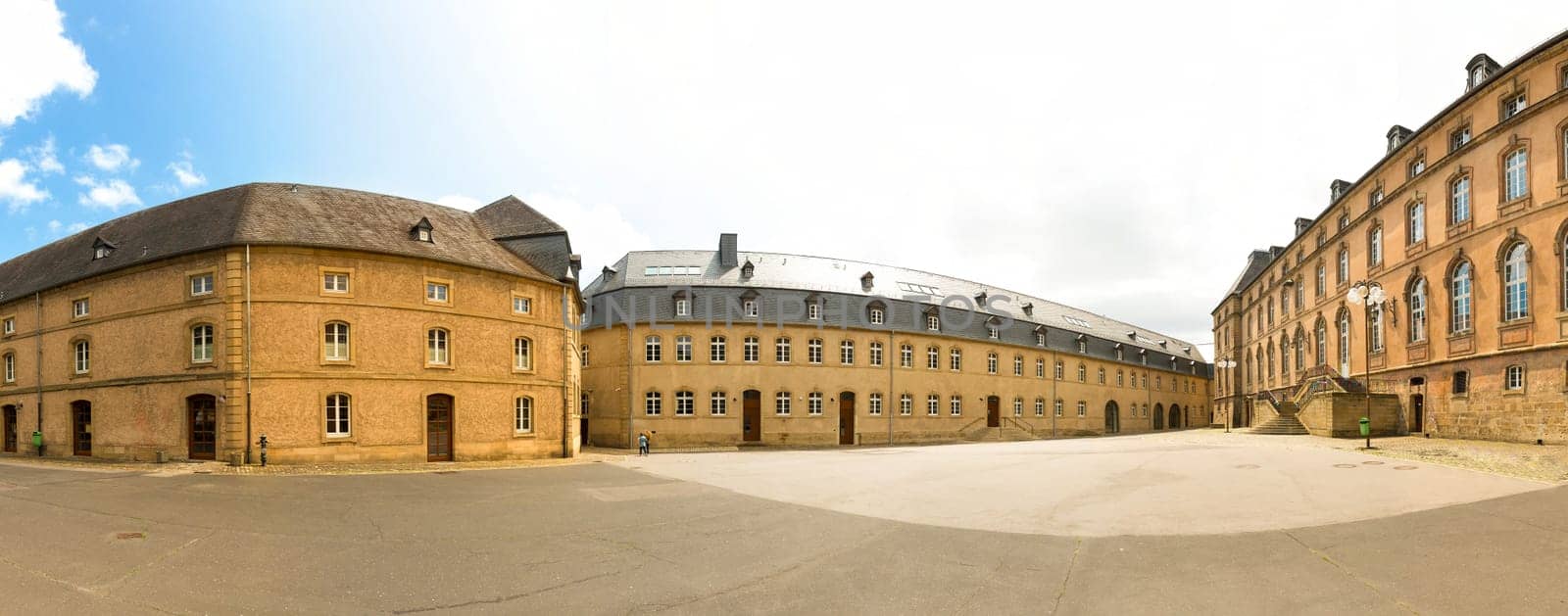 Old European tourist city square, panorama. Traditional architecture. Summer tourism and travels, famous europe landmark, popular places for vacation tour or holidays