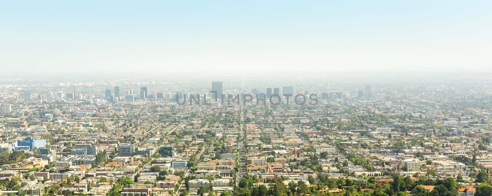 Cityscape of Los Angeles architecture at sunset,California, USA