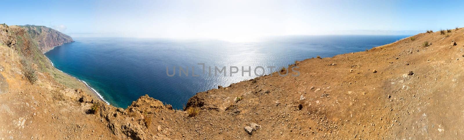 Up view of the little bay from the mountains, Portugal