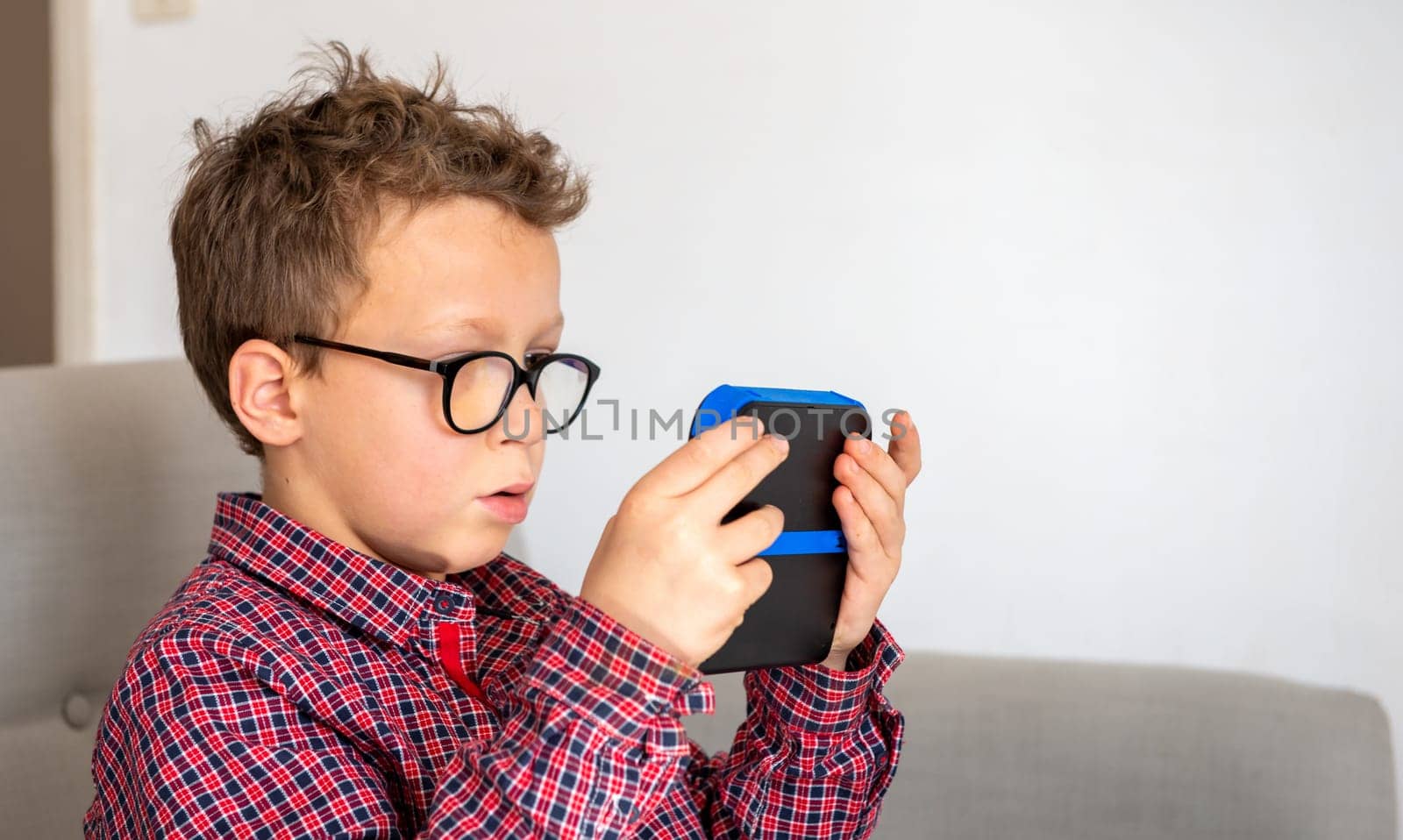 a child boy playing video game