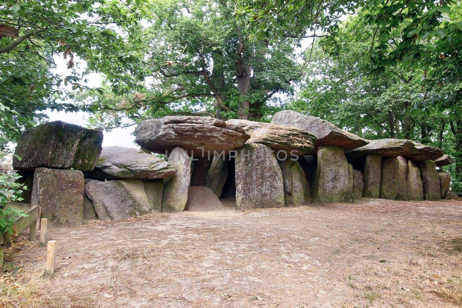 Dolmen La Roche-aux-Fees - Fairies Rock - one the most famous and largest neolithic dolmens in Brittany, France