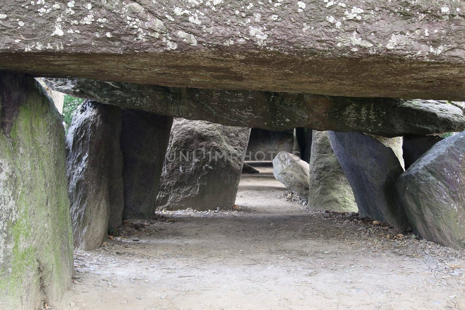 Dolmen La Roche-aux-Fees - Fairies Rock - one the most famous and largest neolithic dolmens in Brittany, France