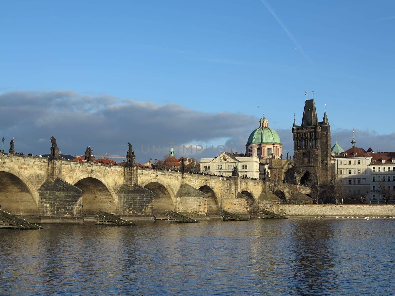 The Charles bridge and the Novotneho footbridge, Prague, Czech Republic