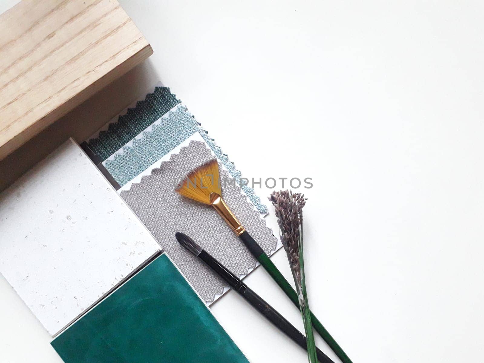 The material mood board for interior design