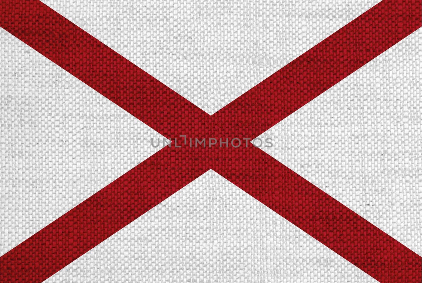 Flag of Alabama on old linen