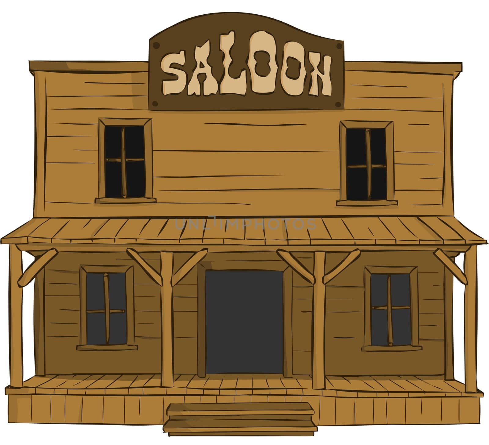 saloon wild old west bar wooden america illustration