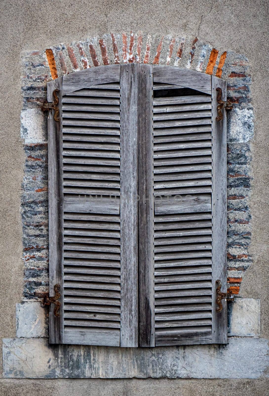 old window with the wooden shutters
