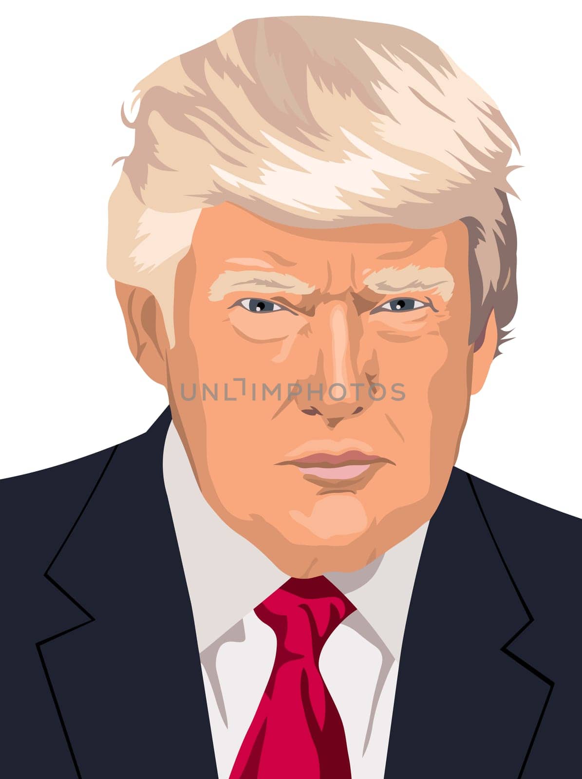 donald trump expression president politics editorial illustration america first