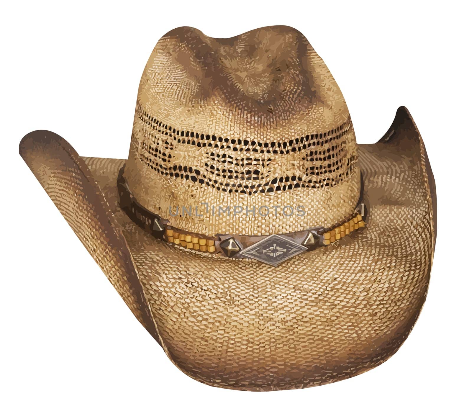 cowboy male female straw hat western illustration