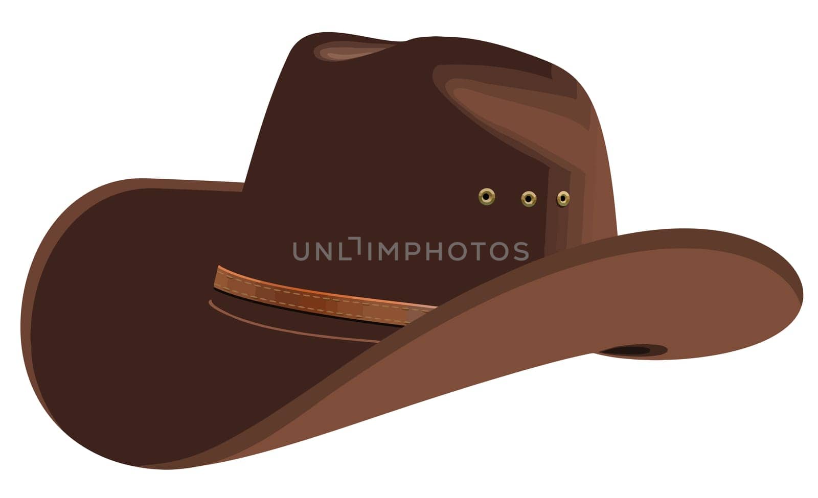 cowboy hat brown rancher costume rodeo illustration