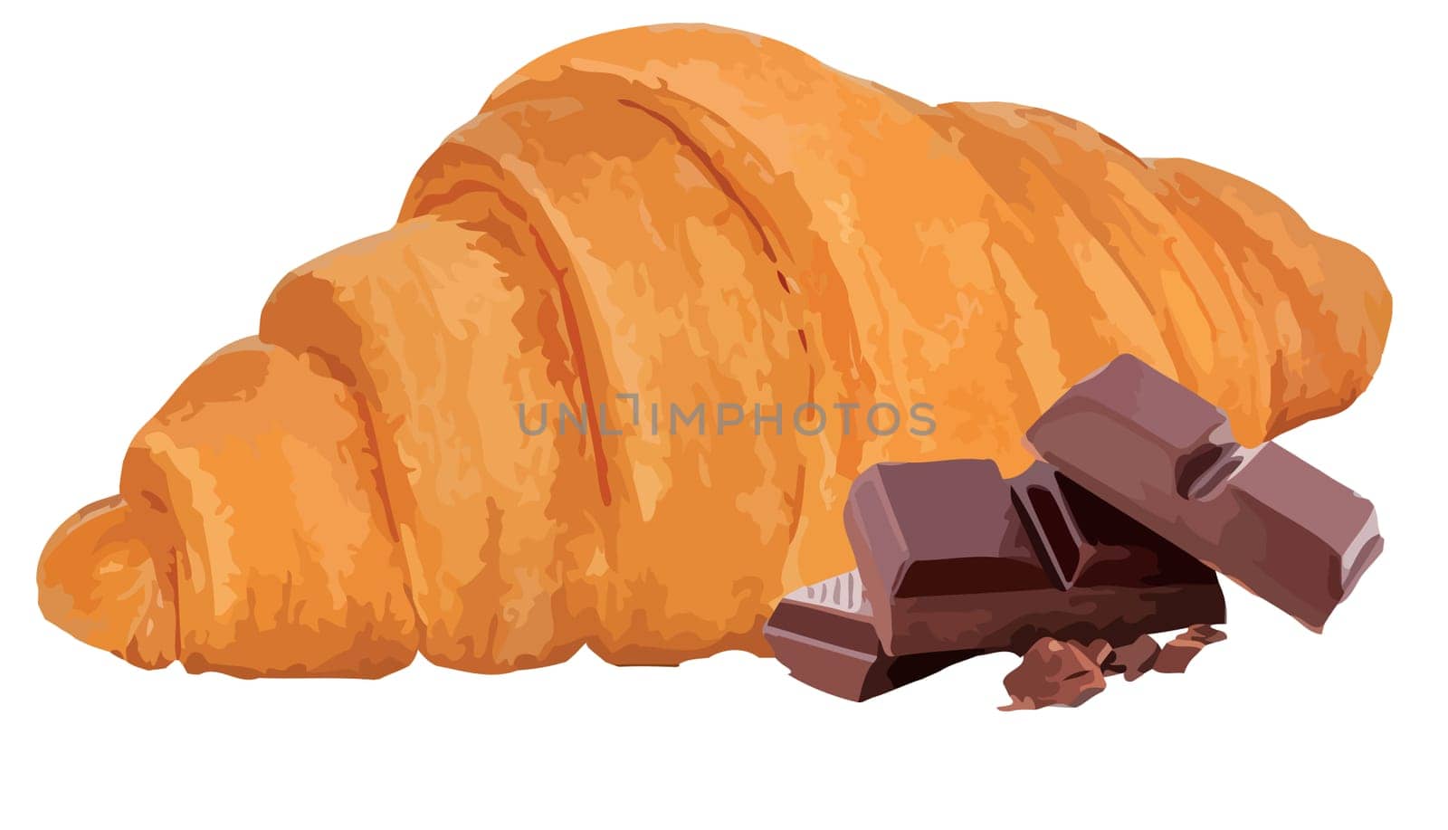 croissant food pastry crust bread bakery breakfast snack dough illustration chocolate