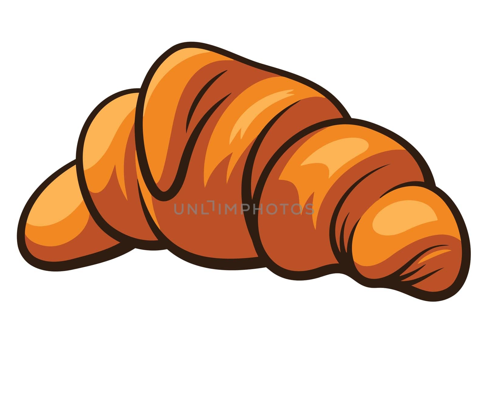 croissant pastry crust bread tasty bakery breakfast dough food illustration