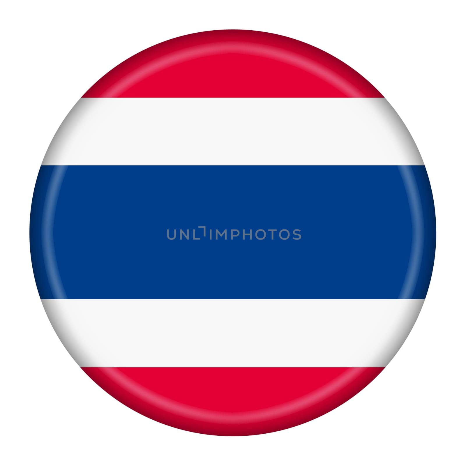 A Thailand flag button illustration with clipping path