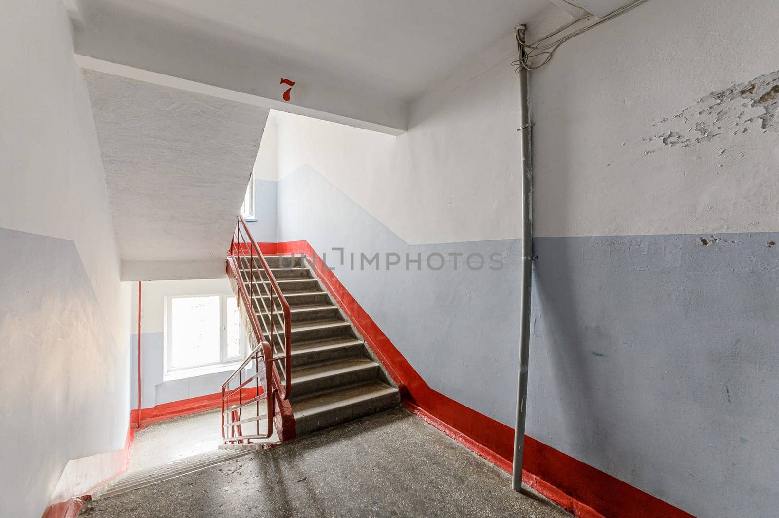 Russia, Moscow- October 10, 2019: interior room apartment modern public place, staircase