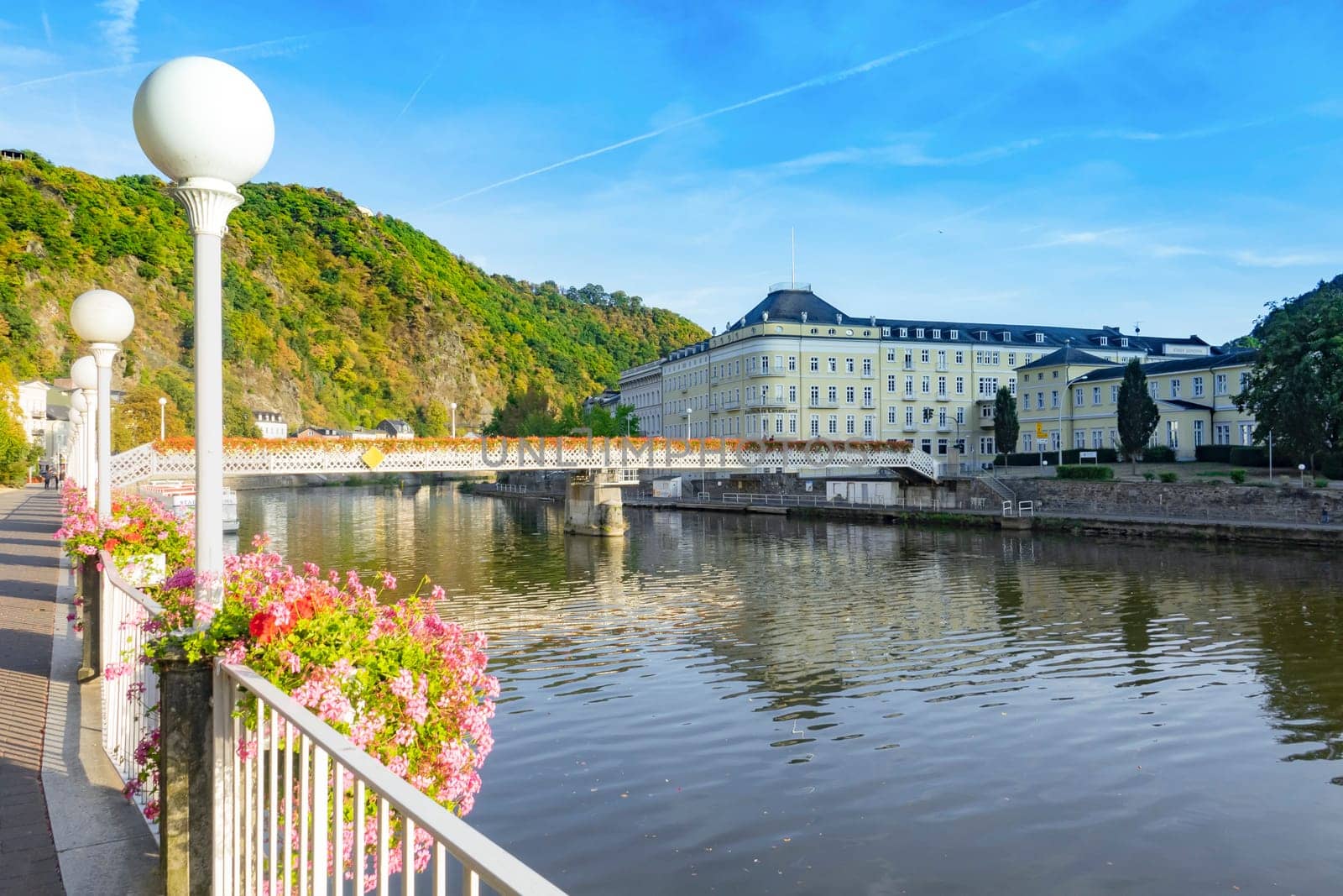 Lahn River with Pedestrian Promenade in Bad Ems