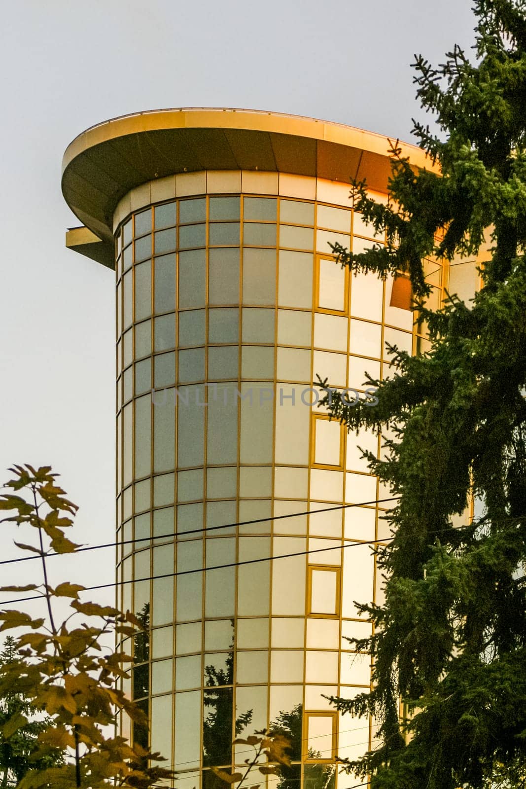 A Contemporary ofice building in Dnipro city, Ukraine. The photo is taken on 08.10.2019