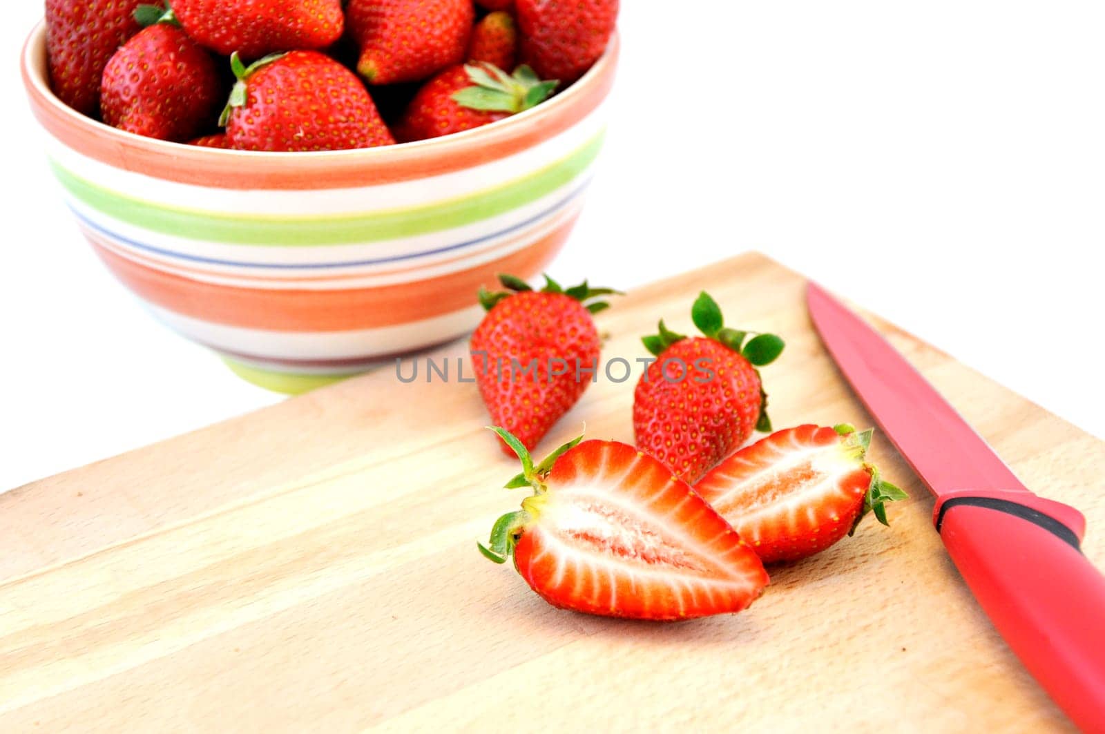 Fresh strawberry isolated on white background, sweet and juicy