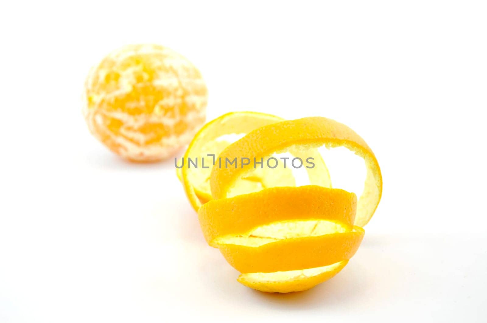 Ripe orange isolated on white background