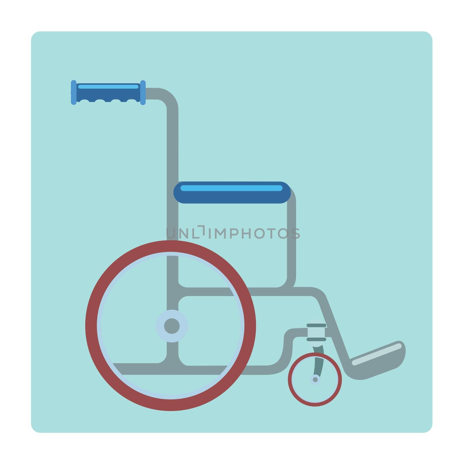 Wheelchair medical gurney on a neutral background pictogram symbol of medicine and health