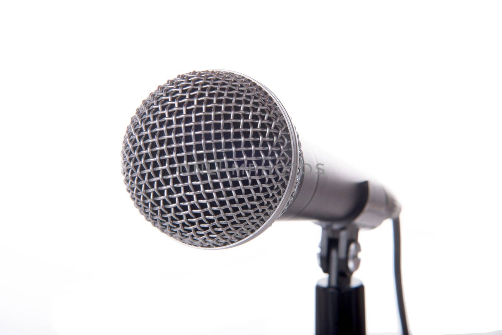 vocal microphone on a white background