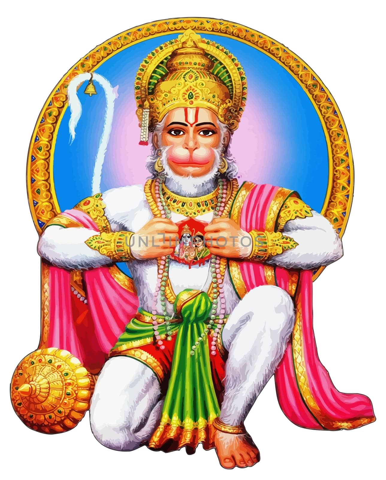 indian god monkey holy hanuman jayanti illustration