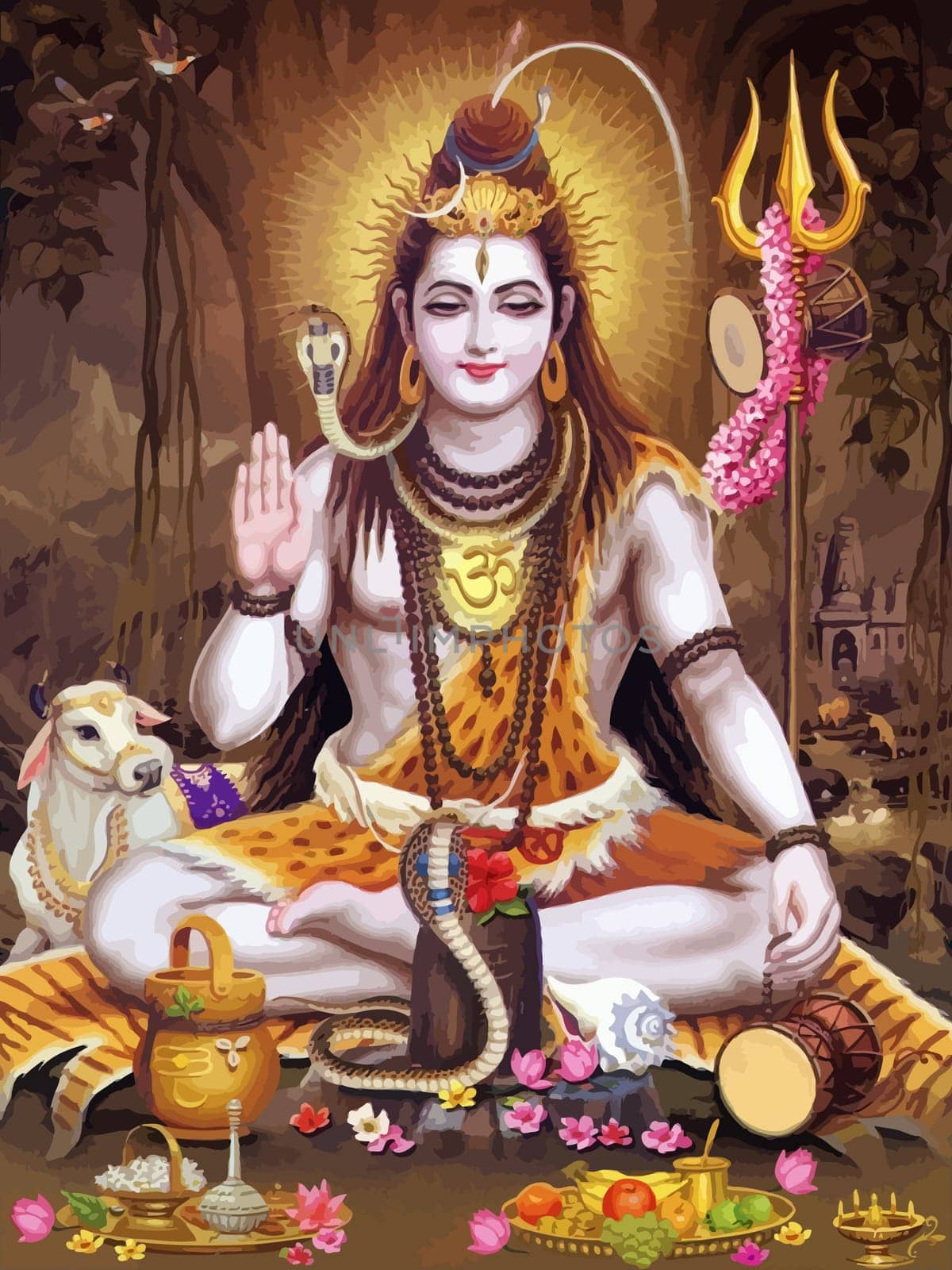 hinduism lord shiva spiritual illustration holy peace