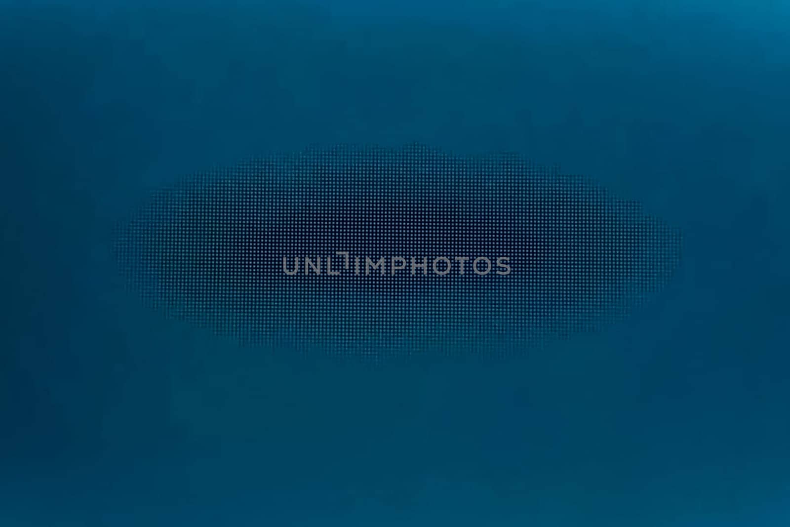 Blue background with dots in the center.