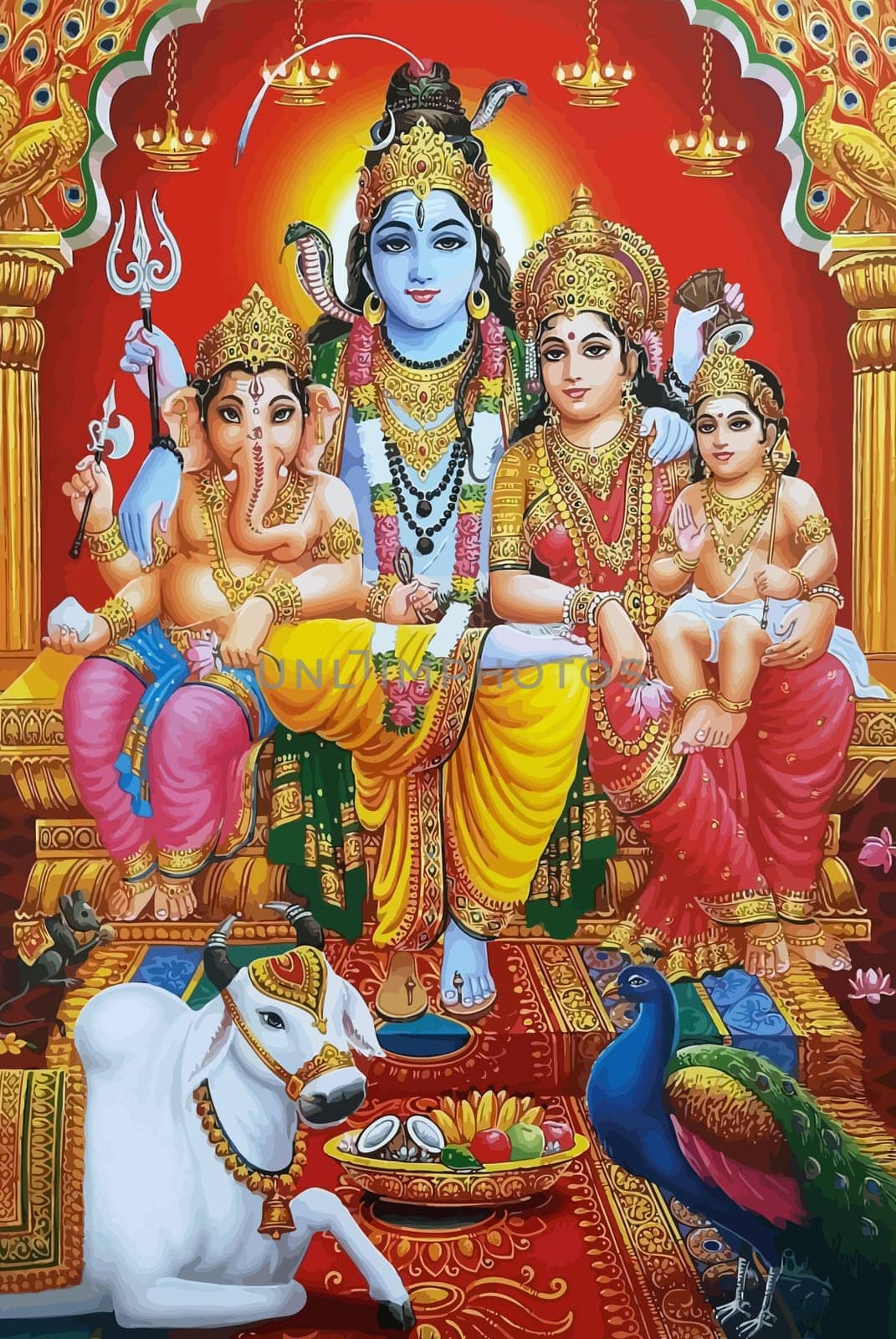 hinduism lord shiva spiritual  Lakshmi illustration ox white
