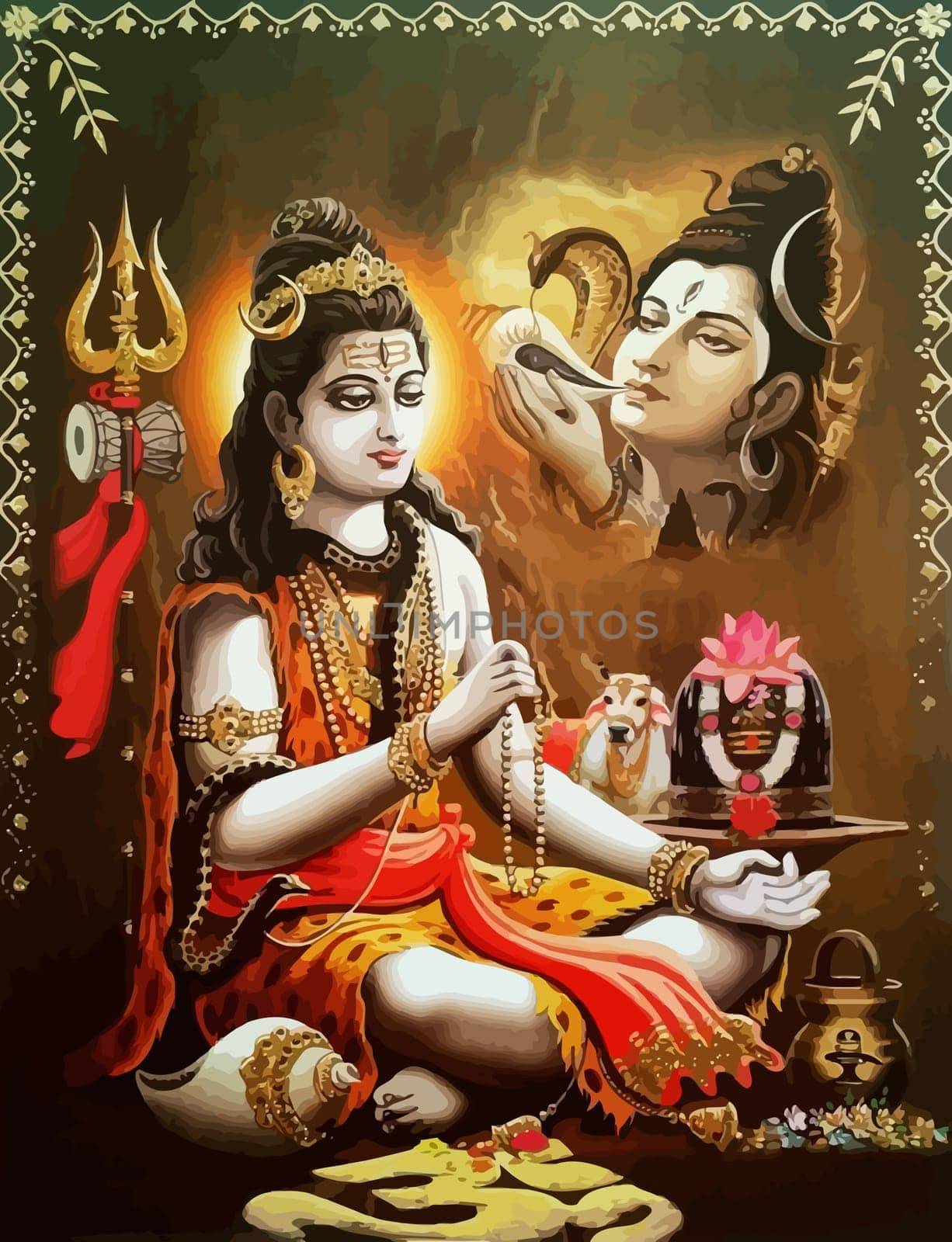hinduism lord shiva drinking spiritual   holy power illustration