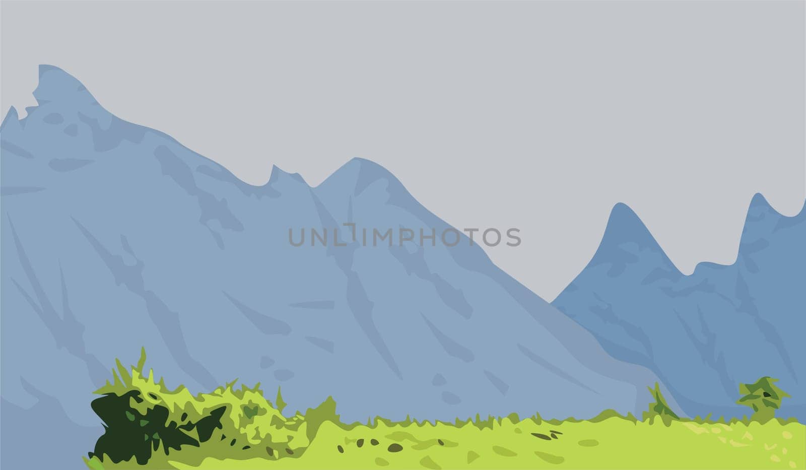 Mountain panoramic landscape background vector illustration