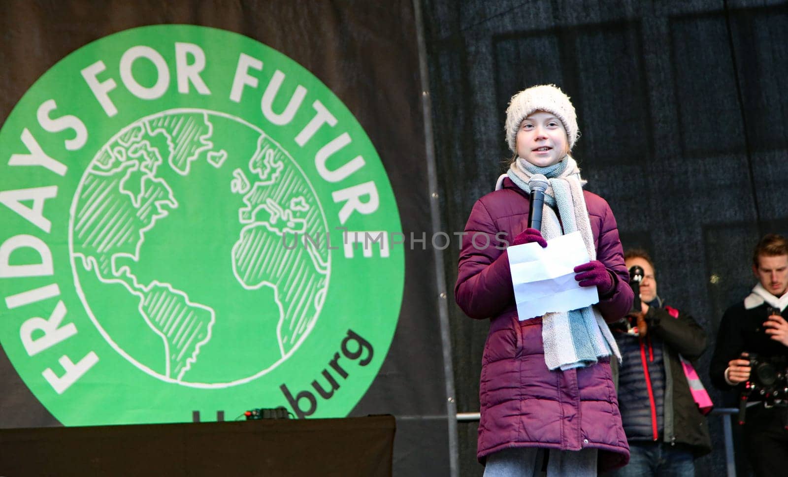 Fridays for Future - Swedish climate activist Greta Thunberg attends Demonstration  in Hamburg Germany, Feb. 21, 2020