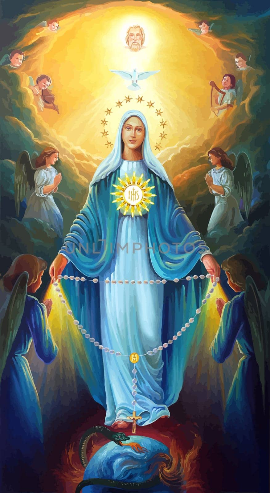 St Mary the Virgin mother jesus angles god illustration