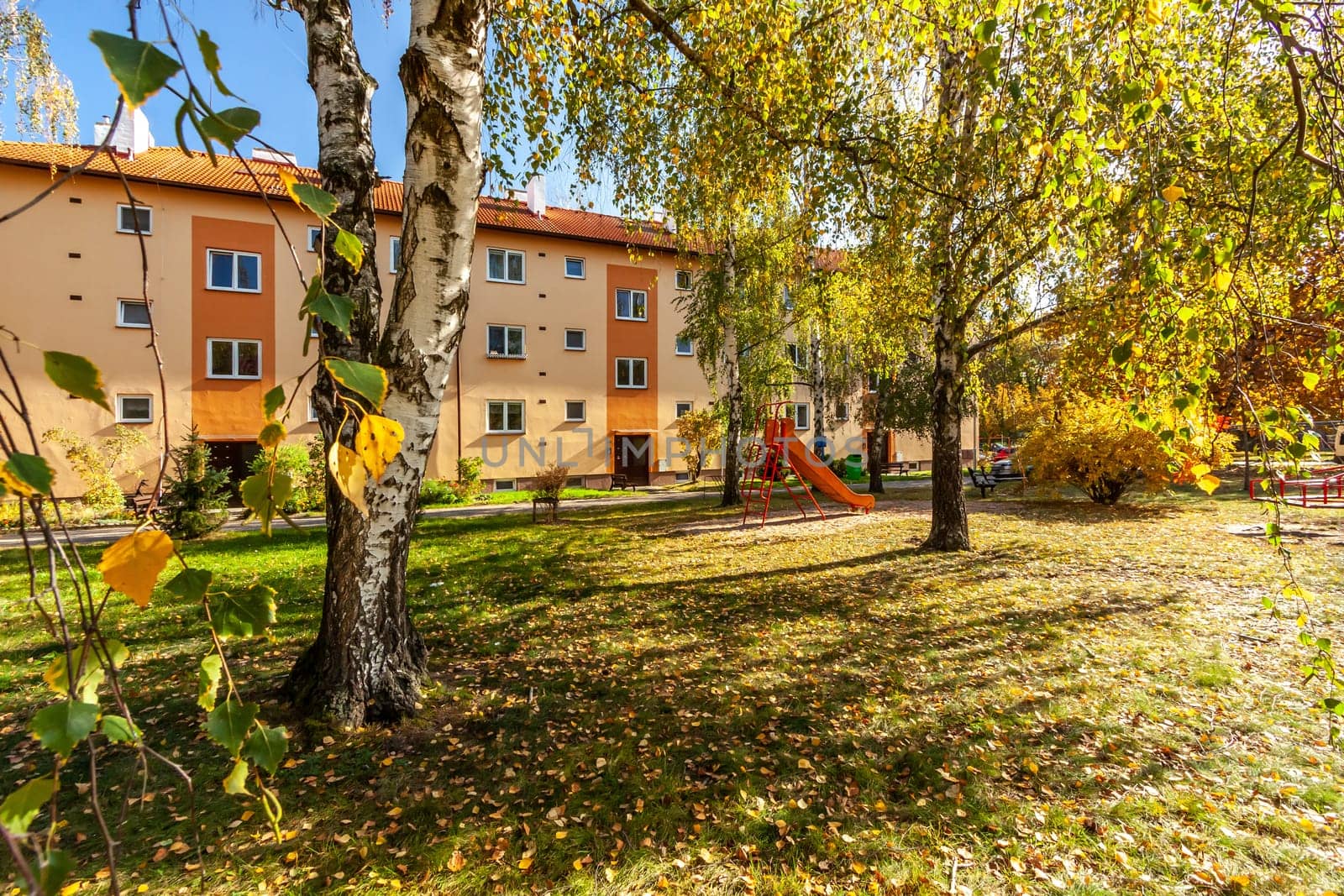 autumn time in Pardubice city. High quality photo.