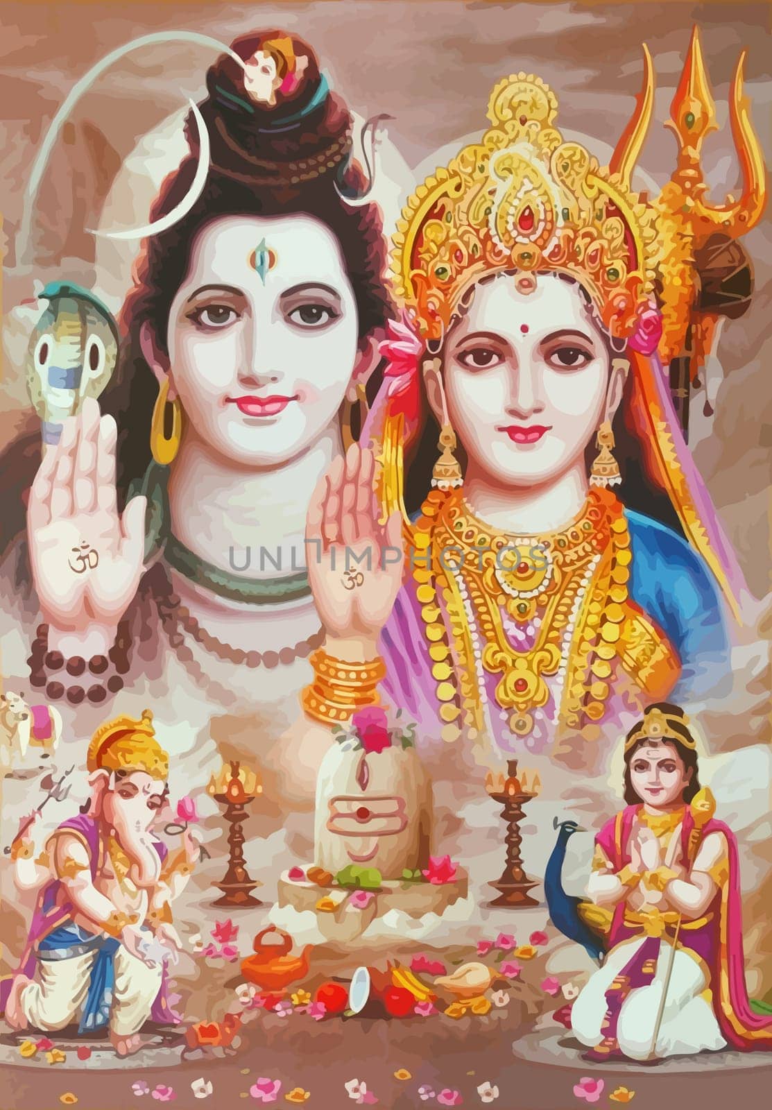god  Shiva holy   Lakshmi mythology tradition hinduism  illustration