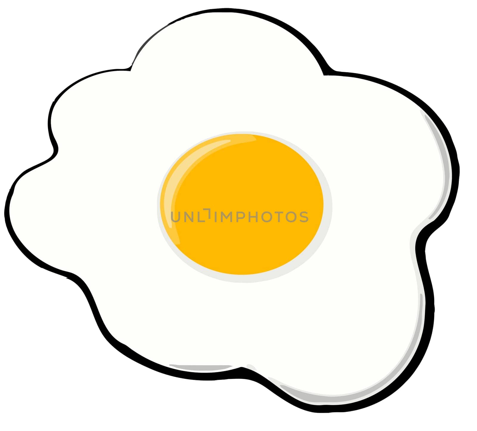 fried egg illustration breakfast food yellow nutrition