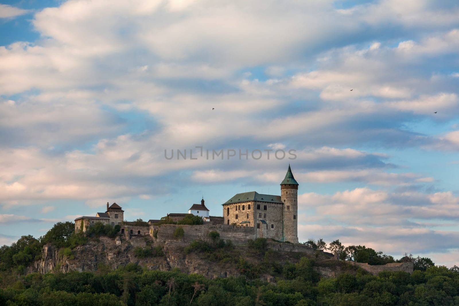 castle Kuneticka Hora at sunset - Czech Republic