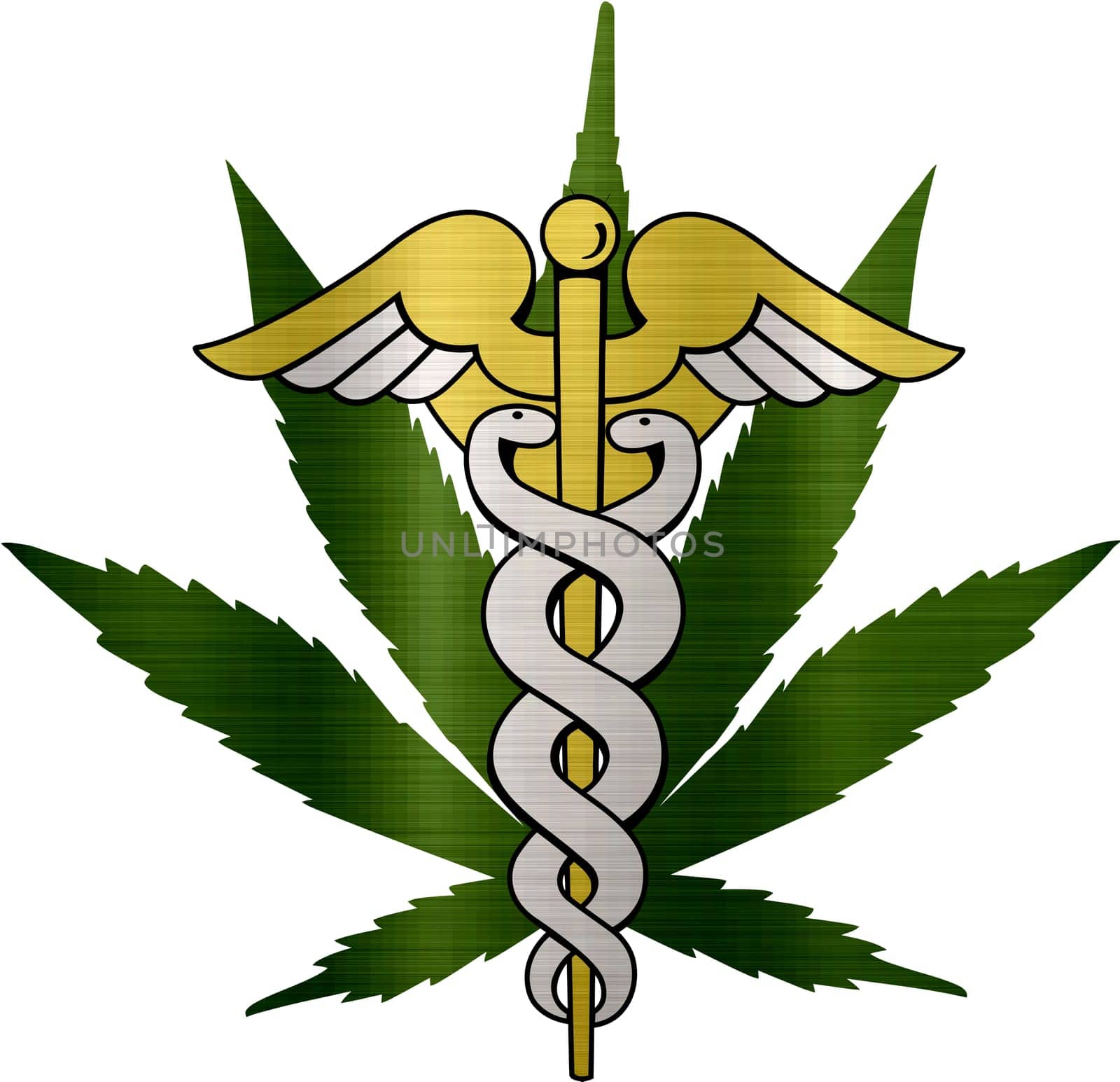 medicinal cannabis weed hemp legal medicine herb drug green metallic illustration