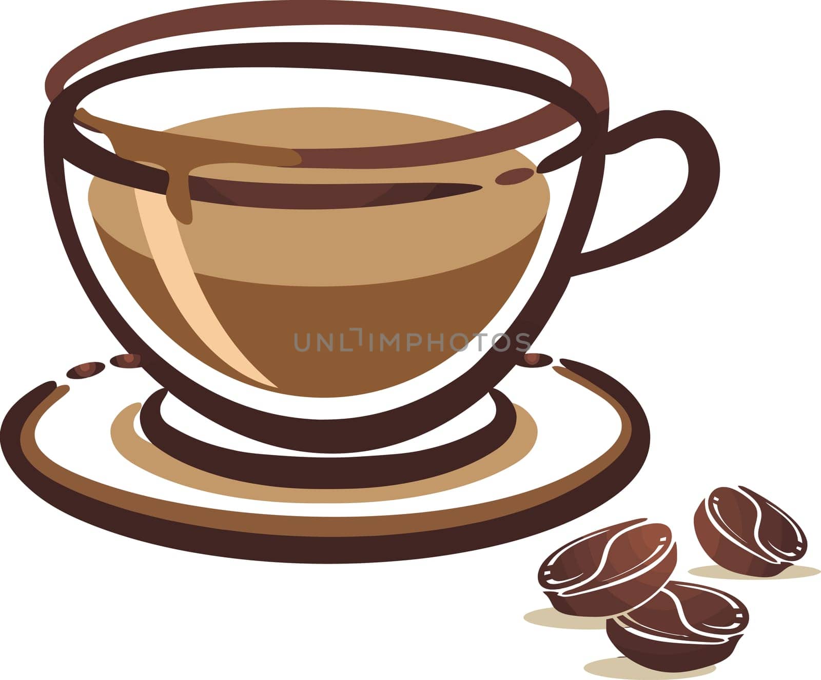 coffee cup bean drink hot breakfast illustration