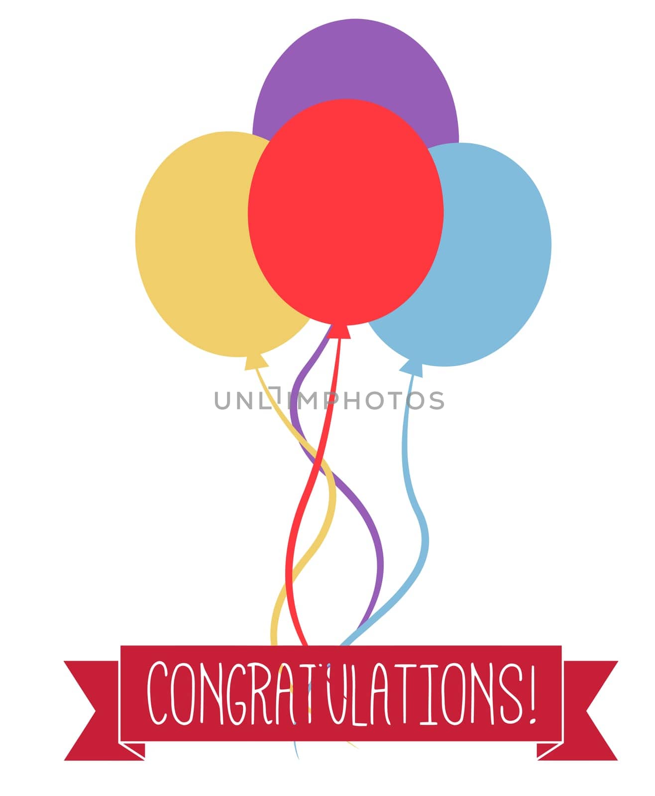 congratulations admiration festive happy birthday balloons party illustration