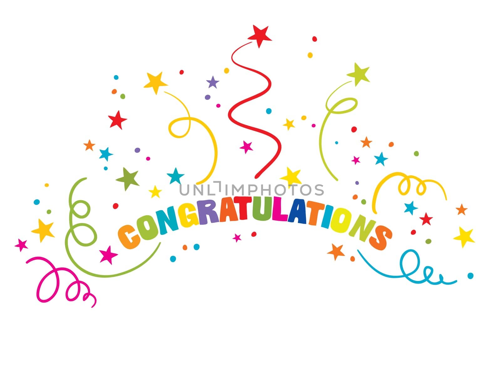 congratulations admiration festive message confetti party illustration