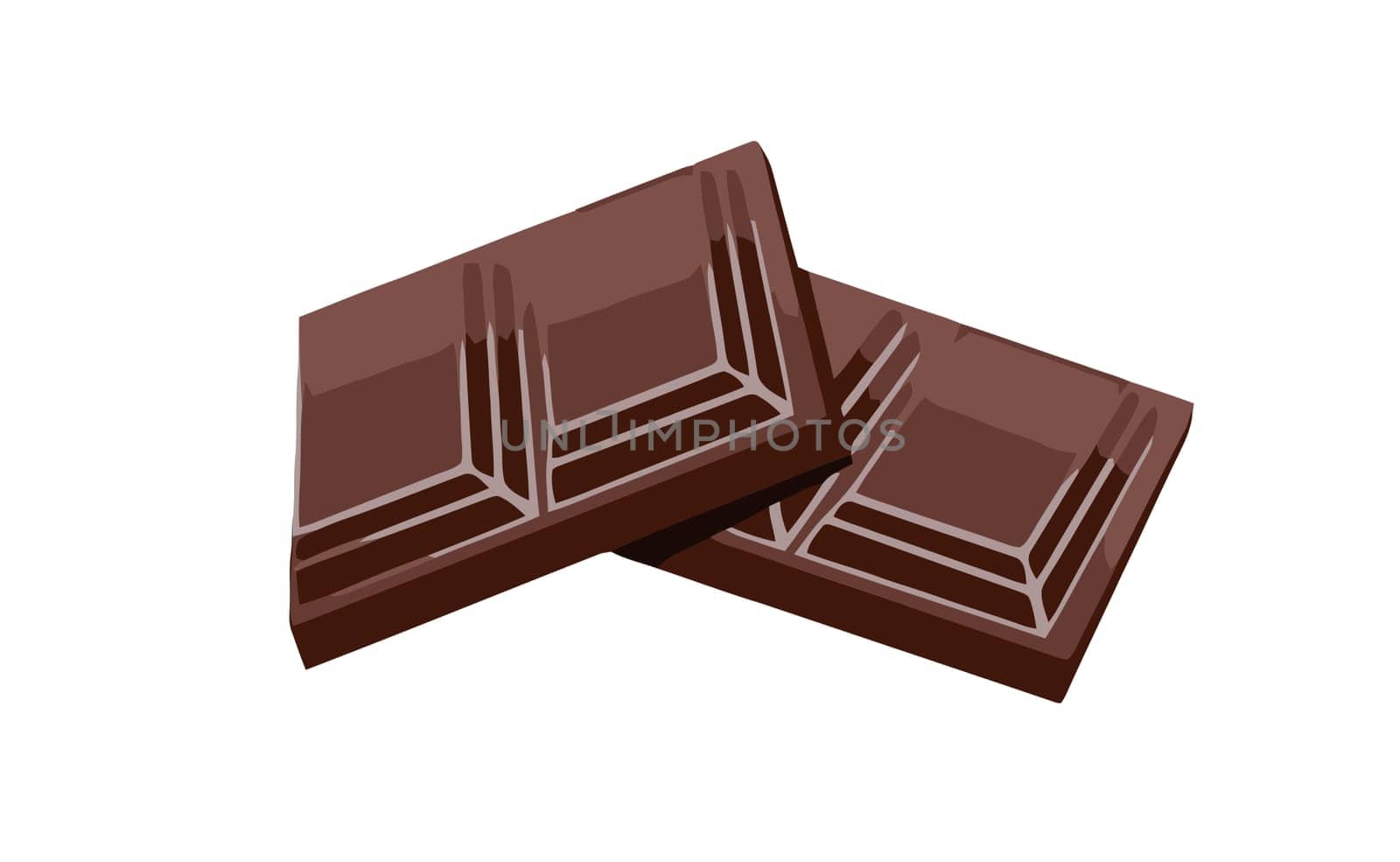 milk white chocolate piece bar illustration