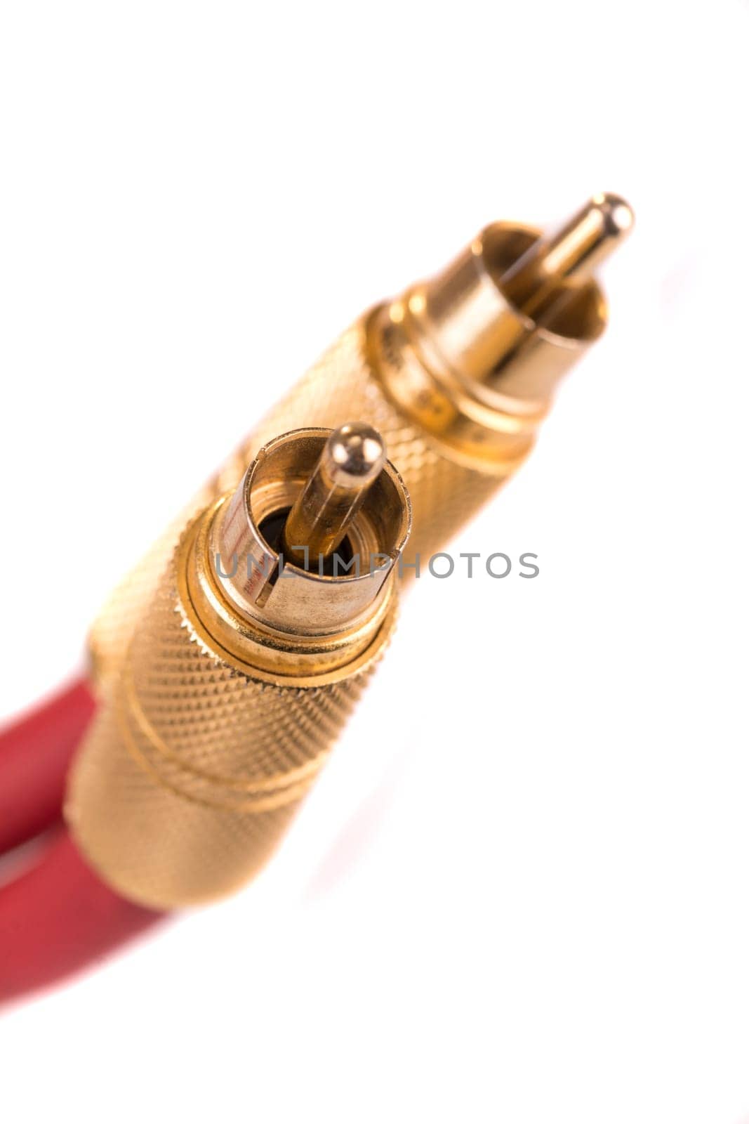chinch connection - sound cable in closeup