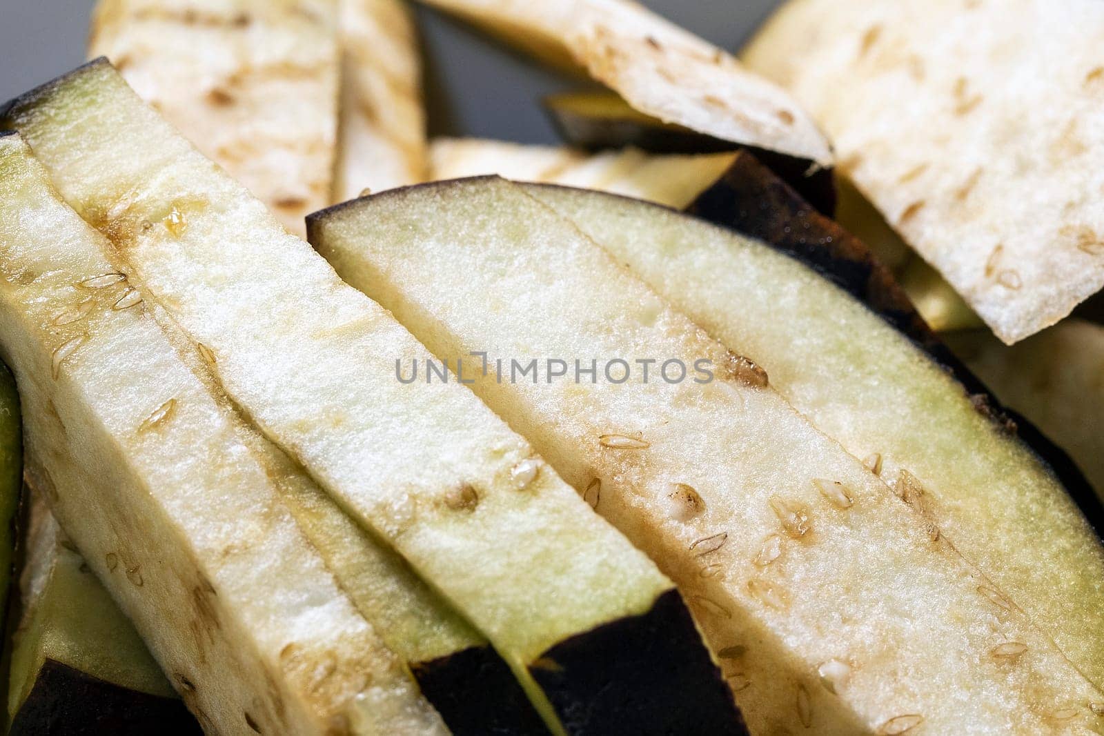 chopped eggplant purple vegetable macro raw