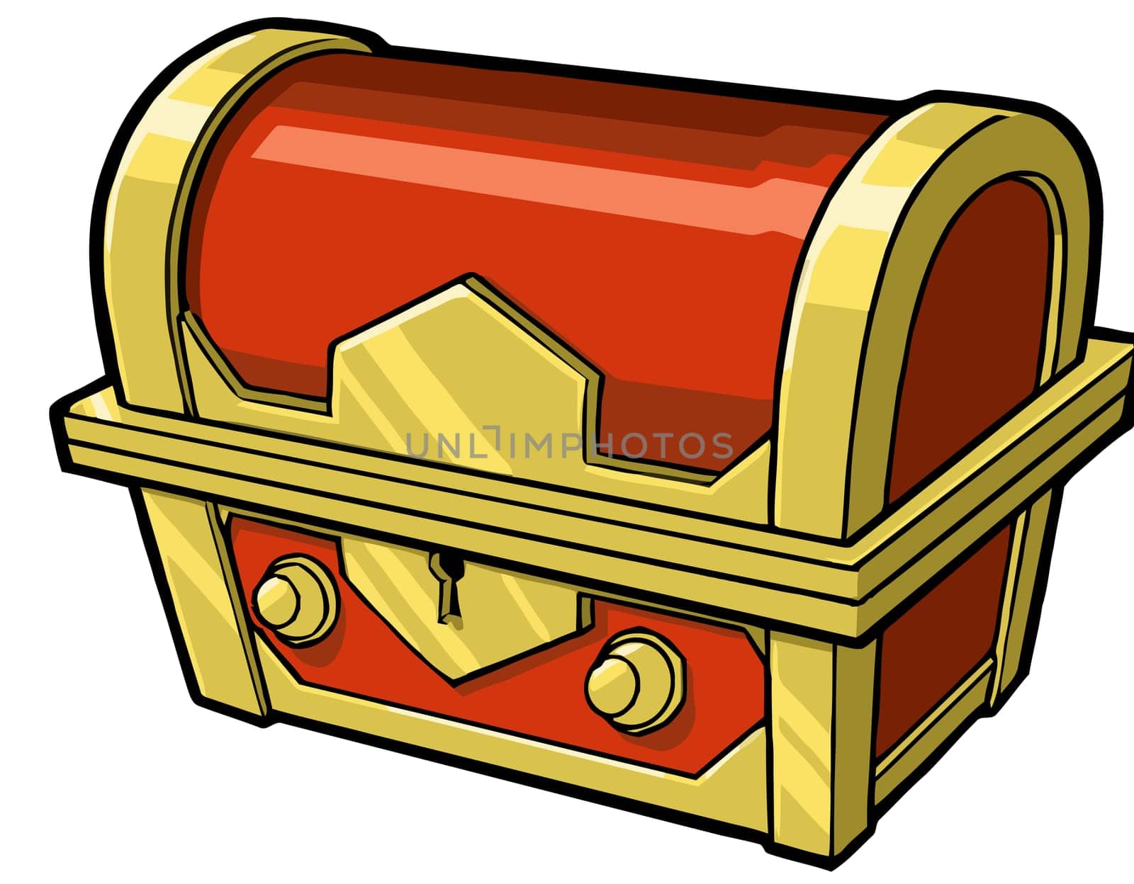 object chest closed lock antique treasure illustration