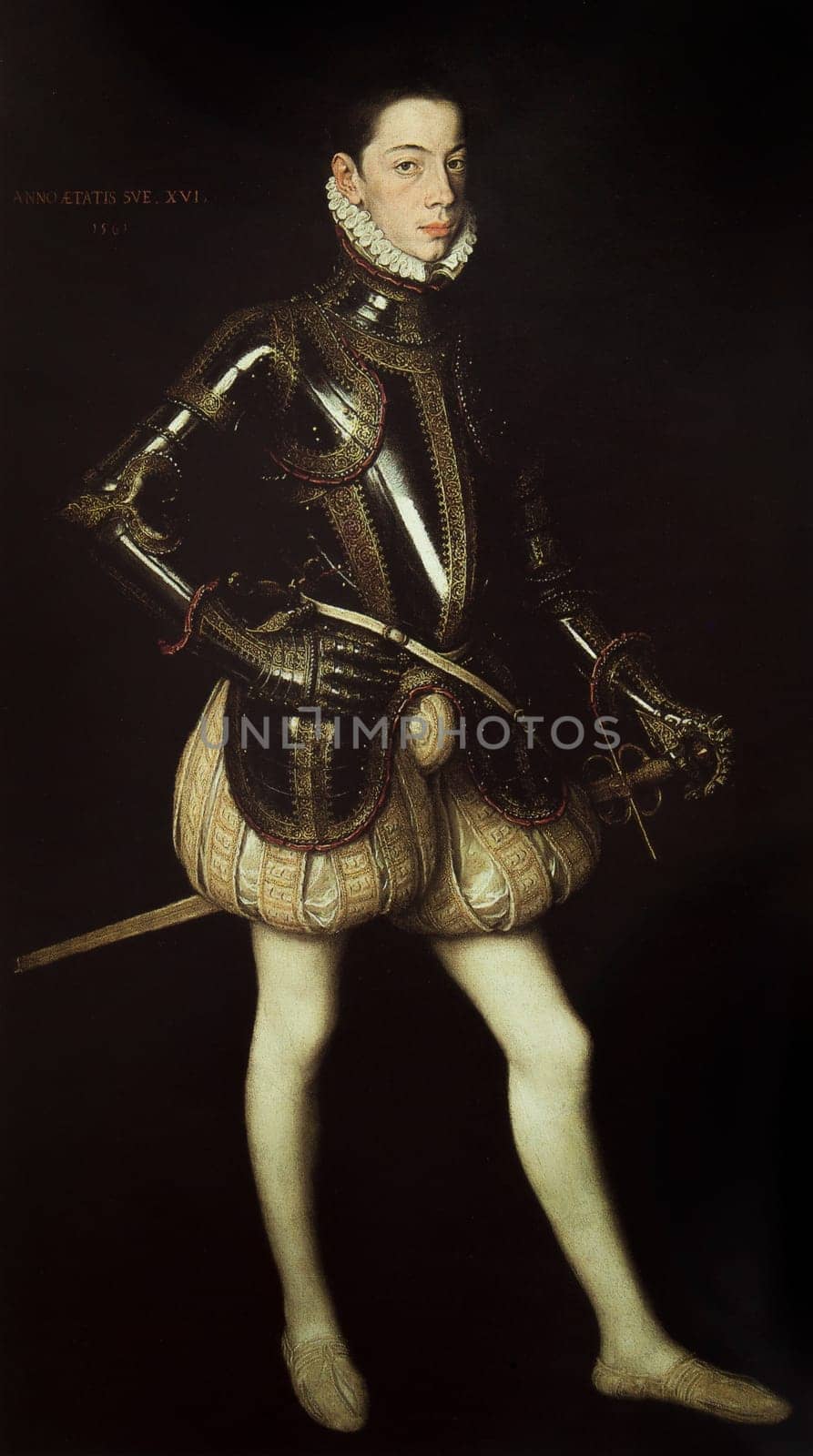 Alessandro Farnese in Armor painted by Sanchez Coello. Private Collection
